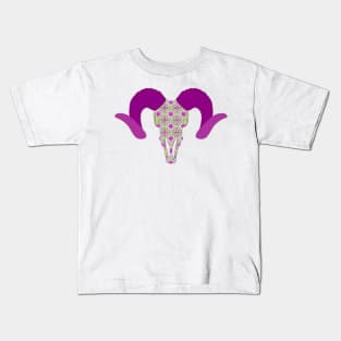 Floral Ram Skull Kids T-Shirt